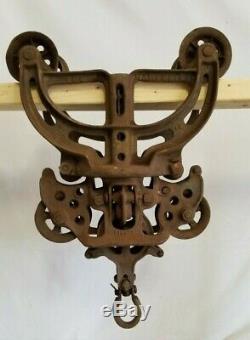 Antique Early 1900's Hunt Helm Ferris The Harvester Hay Barn Trolley Unloader