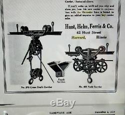 Antique Early 1900's Hunt Helm Ferris The Harvester Hay Trolley Harvard Illinois