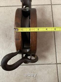 Antique Early 1990s Original Maritime Nautical Large Size 7 Single Pulley 17