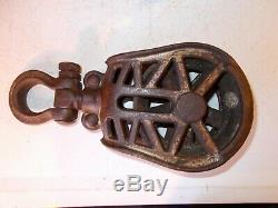 Antique F. E. MYERS O. K. Hay Trolley Carrier Unloader Barn Decor with Drop Pulley