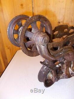 Antique F. E. MYERS O. K. Hay Trolley Carrier Unloader Barn Decor with Drop Pulley
