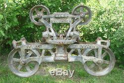 Antique F. E. MYERS Unloader Cable & Rod HAY TROLLEY With Drop Pulley Original