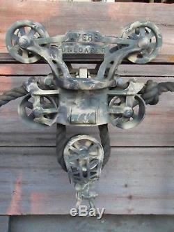 Antique F E Myers & Bro Hay Trolley Camouflage Deer Camp Mancave Hunter Pulley