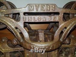 Antique F. E. Myers & Bros. Co. Unloader Ashland Trolley Hay Barn Farm pulley