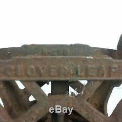 Antique F. E. Myers Cast Iron Clover Leaf Hay Loader Trolley Pulley Rusty Dusty