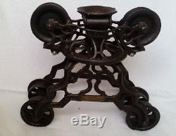Antique F E Myers Cast Iron farm Hay Trolley with pulley 1884 patent