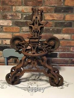 Antique F E Myers Cast Iron farm Hay Trolley with pulley. Barn Fresh