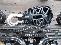 Antique F. E. Myers O. K Unloader Hay Trolley Restored Rustic Barn Decor