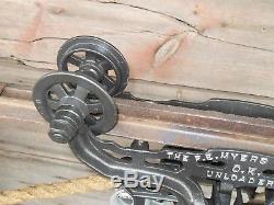 Antique F. E. Myers O. K Unloader Hay Trolley Restored With Track & Hangers
