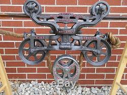 Antique F. E. Myers O. K. Unloader Original Hay Trolley With Rope Ornate Decor