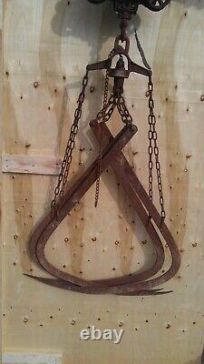 Antique F. E. Myers OK Unloader Hay Trolley & Grapple On 4' Track