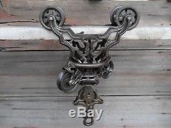 Antique F. E. Myers Ornate Hay Trolley Restored Barn Rustic Decor With Pulleys