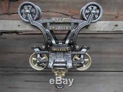 Antique F. E. Myers Unloader Original Hay Trolley Timber Rustic Decor