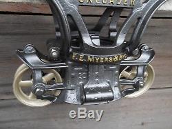 Antique F. E. Myers Unloader Original Hay Trolley Timber Rustic Decor