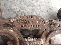 Antique Fe Myers & Bros. Hay Trolley, Barn Unloader Farm Primitive Collectible
