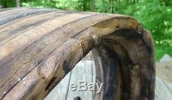 Antique Flat Belt Wooden Pully Wheel LARGE 22 Industrial Steampunk Table Top