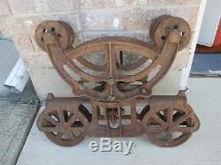Antique HAY TROLLEY-Cast Iron barn pulley SALE $100.00 OFF