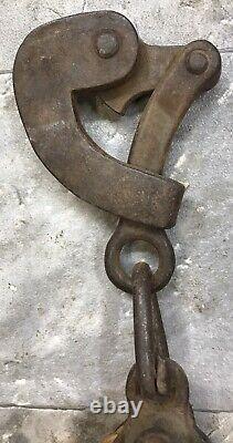 Antique HD Block and Tackle STEEL BLOCKS Pulley System Farm Steampunk Rustic