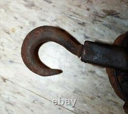 Antique Harrington Differential Hoist Block & Tackle 2 Pulleys 20' Chain