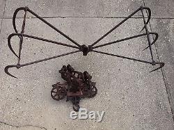 Antique Hay Grapple & Trolley Eagle Advance Car Mover Appleton WI STEAMPUNK