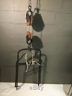 Antique Hay Loader Barn Trolley Harpoon Fork Carrier Myers Block Tackle. Farm