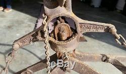 Antique-Hay-Myers-Large-Hay-Grapple-Claw-Cast-Iron-Farm-Barn-Tool-Trolley Anti