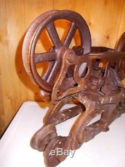Antique Hay Trolley Carrier Barn Rustic Decor with Drop Pulley