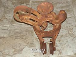 Antique Hay Trolley Cast Iron The Ney Mfg Co Farm Primitive Barn Pulley Complete
