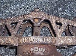 Antique Imperial Unloader Hay Barn Trolley Carrier Cast Iron Old Farm Tool