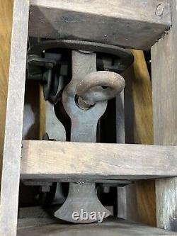 Antique Industrial Farm Trolley Cast Iron In Original Wood Crate