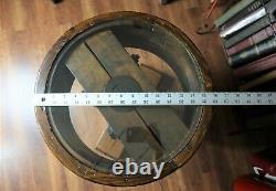 Antique Industrial Wooden Flat Belt Pulley Side Table 16 Diameter / Steampunk