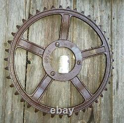 Antique Iron Wheel 5 spoke LARGE 28 sprocket! Amish rear wheel drive sprocket