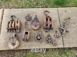 Antique Iron & Wood Pulley Barn Collection