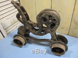Antique J. A. Cross Hay Trolley & Pulleys Pat 1883 Working Original Condition