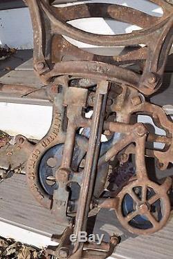 Antique J. E. PORTER Hay Carrier Trolley (Farm Barn Pulley Tool) Patent 1895 RARE