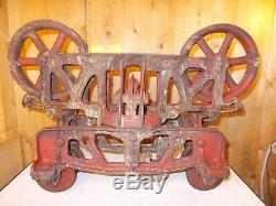 Antique Jamesway 1058A Hay Trolley Carrier Unloader Barn with Trip and Pulley