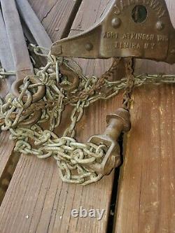 Antique Jamesway NY Cast Iron Pulley Hoist Hay Hooks Trolley Barn Farm Tool