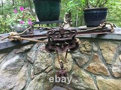 Antique Jewel Louden Hay Carrier Trolley Barn Pulley Cast Iron Patent 1896