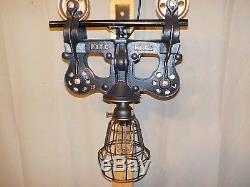 Antique LEADER Hay Trolley/ Unique hanging light or wall lamp