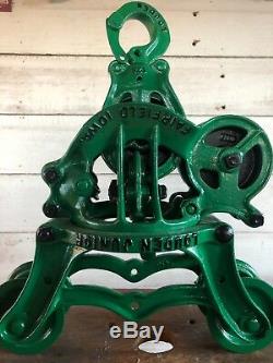 Antique LOUDEN Jr. Hay trolley and drop pulley everything works beautifully res