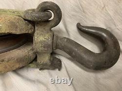 Antique Large Green Pulley