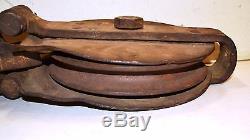 Antique Large Snatch Block Pulley All Metal 27 lbs