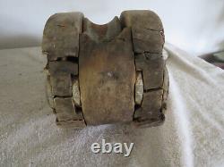 Antique Large Wooden Snatch Block Pulley
