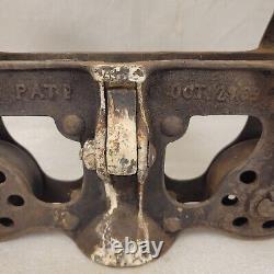 Antique Leader Hay Trolley Farm Pulley Carrier Vintage Patented OCT. 29.89