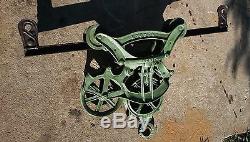 Antique Louden SENIOR Hay Trolley Pulley, 3' Track & 6' barn rope! Fairfield, Ia