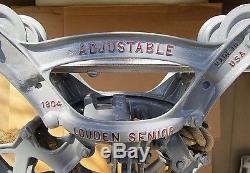 Antique Louden Senior Adjustable Hay Carrier Cast Iron Barn Trolleydrop Pulley