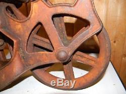 Antique Louden Senior Hay Trolley Carrier Barn Rustic Decor with Drop Pulley