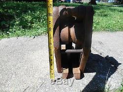 Antique Louden Wood Block Style Primitive Barn Very Early Hay Trolley Carrier