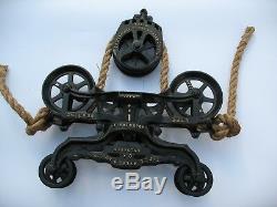 Antique MYERS OK Large Hay Trolley Cast Iron Unloader Nice LOOK