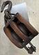 Antique Maritime Ships Anchor Logo DOUBLE Wood Pulley withHook Amazing Beautiful